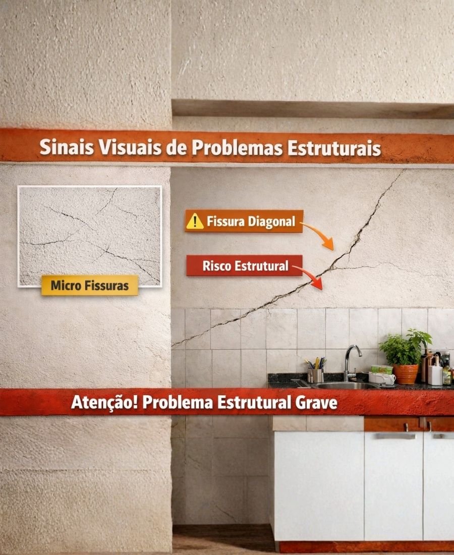 Exemplo de fissura em parede estrutural